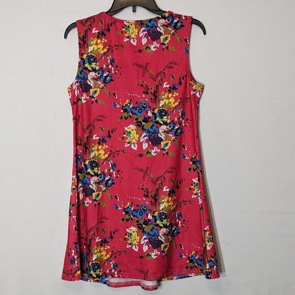 Women's REBORN Pink Floral Sleeveless Mini Tank Dress; Size M - Picture 3 of 6